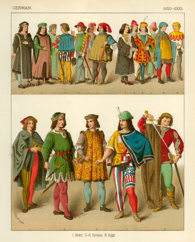 Duitse kleding 1450-1500 door Albert Kretschmer